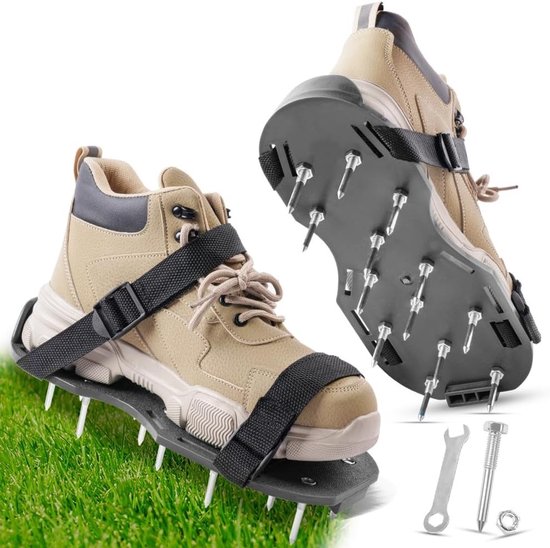 Aeratie sandalen voor gazon en tuin, verstelbare 42mm schoenen voor gazonbeluchting, ideaal voor tuinonderhoud en gazonverzorging