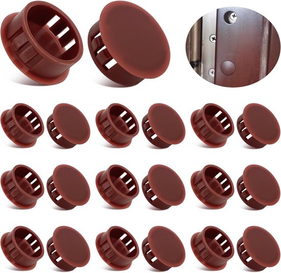 Afdekdoppen voor boorgaten - afdekstoppen kunststof - 25 mm - 20 stuks - eindkappen - boorgat - afdekdoppen - stop 25 mm - gatstopper - gatafdekking - buisafdekking - moffenpluggen - blinde stoppen voor van Merkloos	