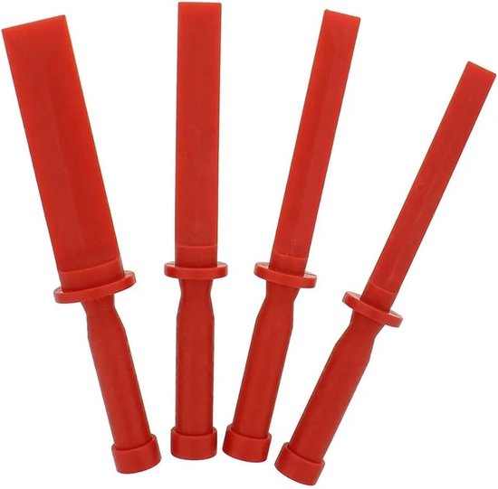 Afdichtingsmes set - Kunststof schrapers spatels - Voegen verwijderen - Krasvrij materiaal - 4 stuks - Rood van Merkloos	