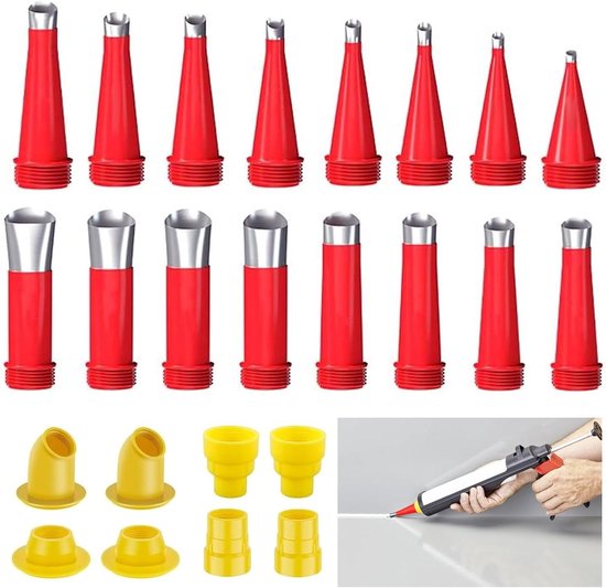 Afdichtingsmondstukken - Sealer sproeiers - Voegen Afwerken - Roestvrij Staal - 24 stuks - Zilver van Merkloos	