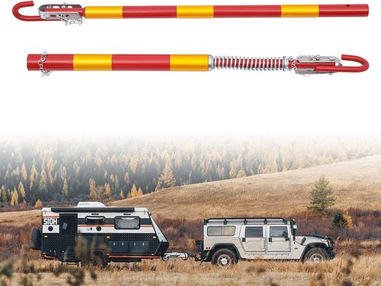 Afsleepstang - Stalen beugel - Voertuigen slepen - Dempingsfunctie - 175 cm - Rood geel