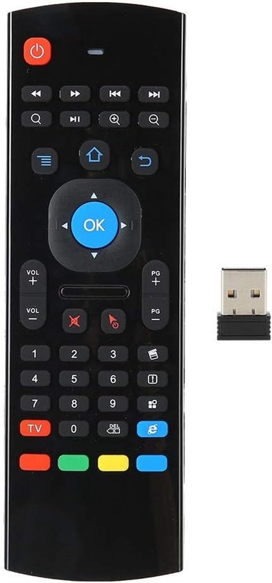 Afstandsbediening - Dubbele Kanten - 3D Air Mouse Motion Sensing - Hoge Resolutie - 2.4G Draadloze Toetsenbordmuis voor Computer - Zwart