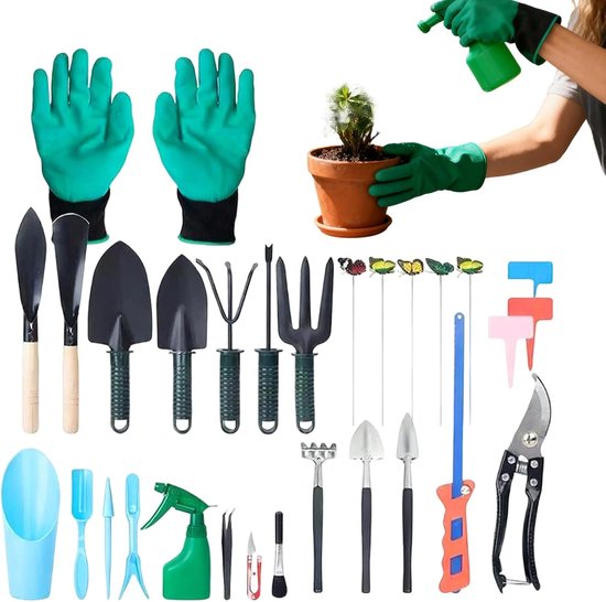 Aftelkalender Tuinset - Kerst Tuin Set - Feestelijke Tuinervaring - Ergonomische Gereedschappen - 34 x 27.5 x 3.5 cm - Multicolor