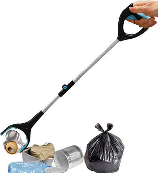 Afvalgrijper-grijper voor ouderen-afvalgrijper met magneet -Opvouwbare afvalgrijper met verlichting voor ouderen en mensen met een beperking - afvalgrijper voor zwangere vrouwen en tuinactiviteiten - blauw - 83x12 cm van Merkloos	