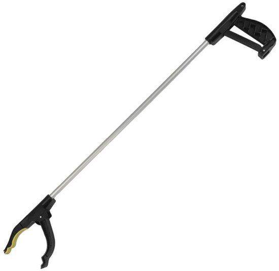 Afvalgrijper met klemgreep - 77 cm - grijphulp - afvalprikker - zwart/zilver - opruimen - schoonmaken van Merkloos	