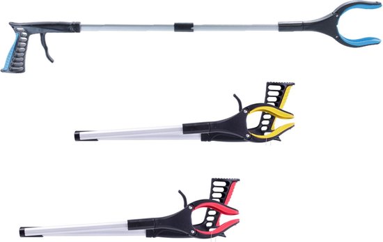 Afvalgrijper/grijptang - opvouwbaar - 81 cm - aluminium/kunststof - magnetische grip kaak van Strex