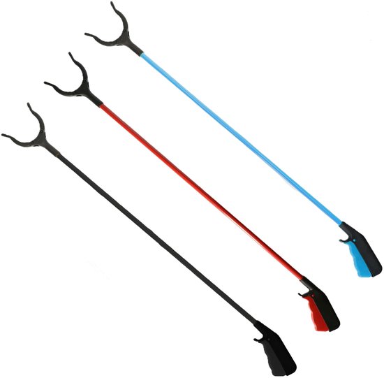 Afvalgrijper/vuilnisgrijper - zwart - lange steel - 83 cm - zonder te bukken - oppaktang van ORI Health