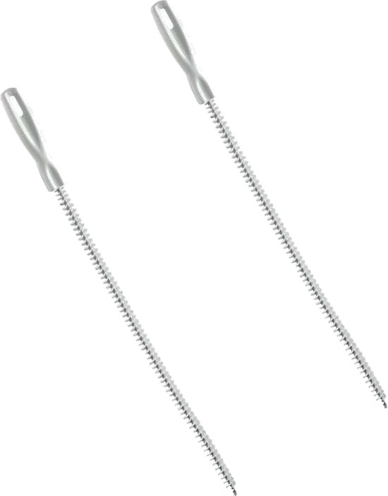 afvoerborstel, 45 cm, metalen kern, extra sterk, herbruikbaar, spiraal, afvoerreiniger, haarverwijderaar, badkuip, wastafel, voor het verwijderen van lang haar, verstopte afvoeren, 2 stuks