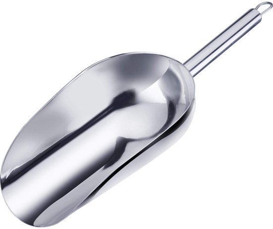 Afweeg-/voederschep, inhoud: 500 ml (ca. 800 g meel), roestvrij staal, Halia, zilver, 91072270