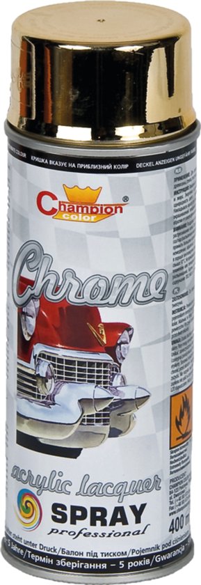 AGTECH - Super Chrom Spray - Goudkleurige Verf - 400 ml van Merkloos	