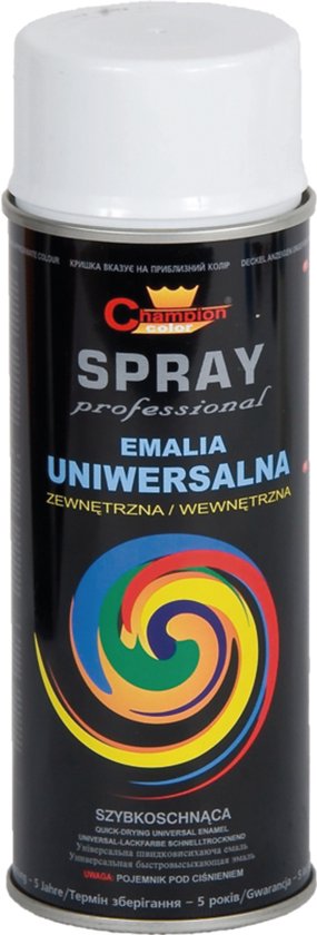 AGTECH - Witte Glanzende Emaille Verf - RAL 9010 - 400 ml Spray
