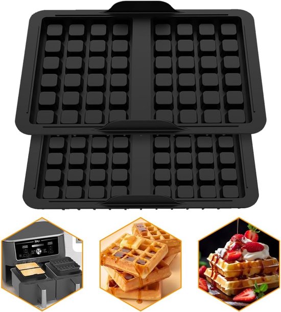 Air Fryer Accessoires - 2 Stukken Wafelijzer - Compatibel met Ninja AF400EU, AF451EU, SL400EU en AF500DE - Belgische Wafel Maker Silicone Accessoires van Merkloos	