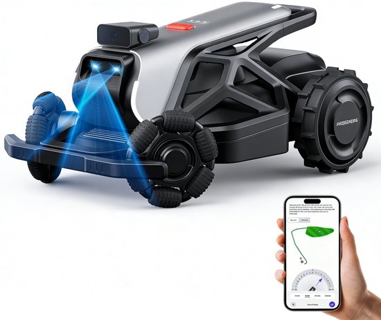 AIRSEEKERS Robotmaaier - Draadloos - Regensensor - FlowCut grasmulchfunctie - 360° panoramische beeldenset - AirVision AI + RTK-navigatie - voor gazons tot ca. 2400 m² - Grijs van Merkloos	