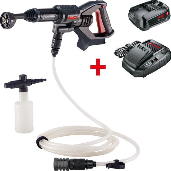 AL-KO PW 1850 kit (set met batterij en lader) - 18V Accu Hogedrukreiniger - Compatibel met Bosch 18V van Merkloos	