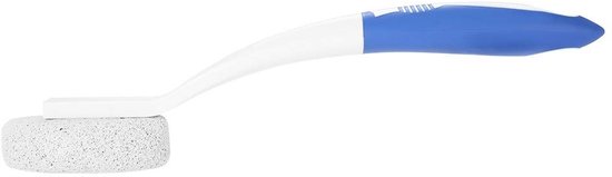 aladdien - Puimsteenborstel - Voetmassageborstel - Lange steel voor ouderen - 35 cm - Schrobben en masseren - Geschikt voor beperkt mobiel gebruik -..