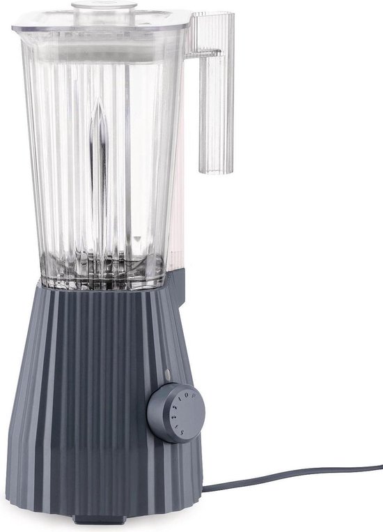Alessi Blender Plissé - 5 snelheden + turbostand - grijs - Michele de Lucchi - 1.5 liter - MDL09 G van Alessi
