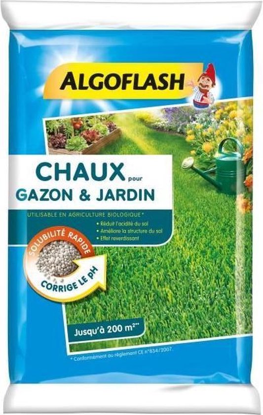 ALGOFLASH Kalk voor gazon en tuin - 10 kg van Merkloos	