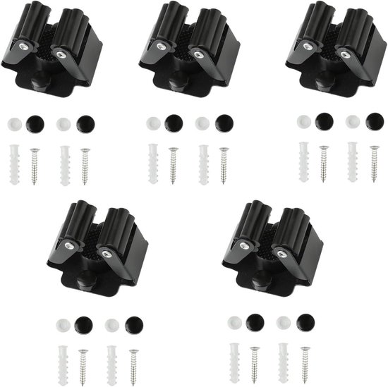 Allecta - 5 stuks muurbevestiging Bezem Clips Houder voor Mop en Bezem - Opbergrek voor Badkamer, Keuken, Garage van Merkloos	