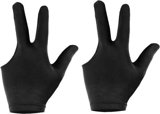 Allecta - Biljart Handschoenen 2 stuks voor Snooker Cue - Zwart - Verbeter Grip van Allecta