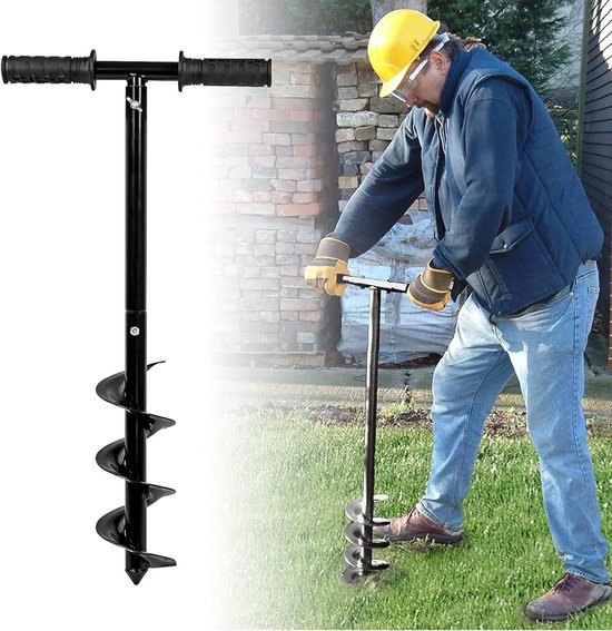 Allecta - Handmatige grondboor voor tuin - spiraalboor - handschoenen - gaten boren - planten - diepe teelt - bloemen van Merkloos	