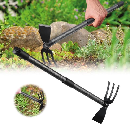 Allecta - Tuinhak met drietand voor tuinverzorging en onkruid wieden, stalen schoffel - 78 cm van Allecta