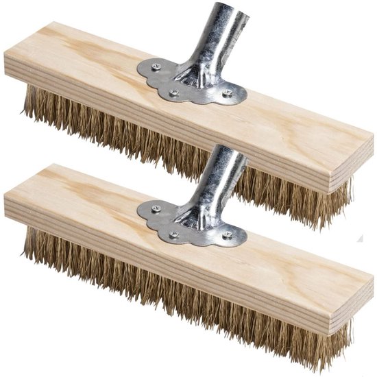 Allecto - - Draadborstel - Set van 2 - Robuuste metalen houder - 30 cm - Voor tuin en buiten - Effectief tegen mos en onkruid van Merkloos	
