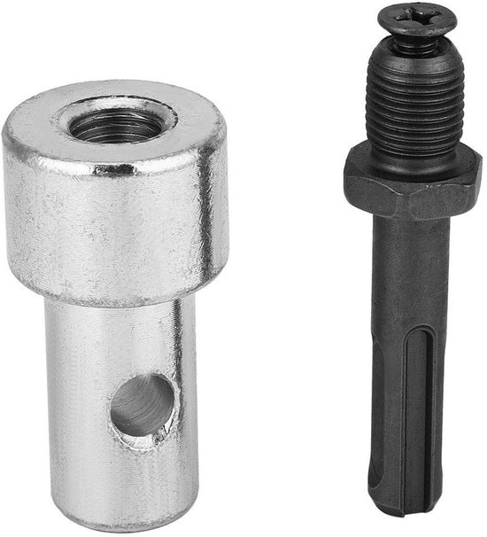 Allecto - Grondboor Adapter Voor Elektrische Boor - Connector Arbor - Rond Schacht - Power Boor - Naar Grondboor Connector Arbor - Ronde Schacht 2 Pit 2 Slot van Merkloos	