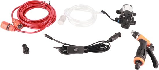 Allecto - Hogedrukreiniger - Draagbaar - Elektrisch - 80W 130PSI - Auto - Reinigingsmachine - Waterpomp - Spuitpistool - Autowas - Rood van Merkloos	