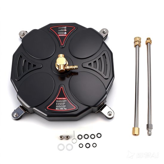 Allecto - Hogedrukreiniger - Oppervlaktereiniger - 13 Inch - 2500PSI - Snelle aansluiting - Geschikt voor opritten en terrassen - Met 4 wielen van Merkloos	