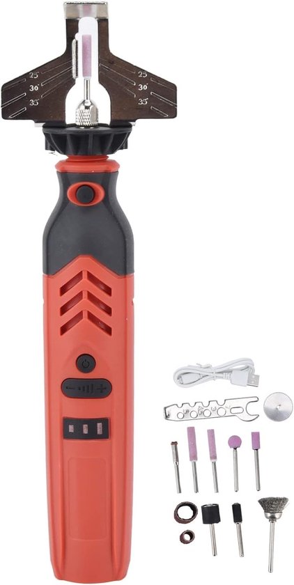 Allecto - Kettingzaag Slijper - Snoerloze Slijpset - Handbediend - Hoge snelheid 5000-18000rpm - Voor de meeste kettingzaagbladen - Grote toepassin... van Merkloos	