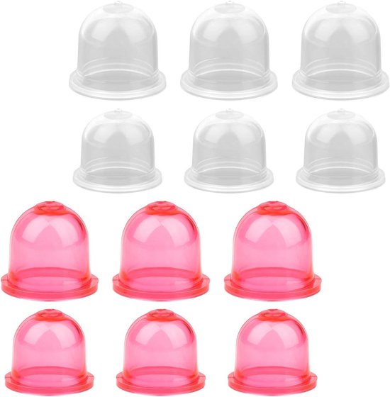 Allecto Plus - 12 stuks Primer Lamp Vervangingen voor Carburateur - Compatibel met Trimmer Cutter Gas Blower Brush - Rood & Transparant - Kwalitatieve Onderdelen voor Homelite Craftsman. van Allecto plus