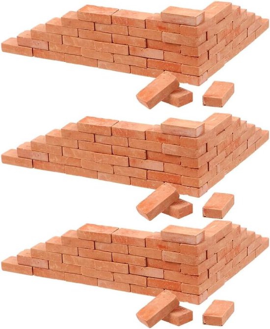 Allecto Plus - 150 stuks gesimuleerde baksteen neptegels voor mini-tuinaccessoires en knutselstenen