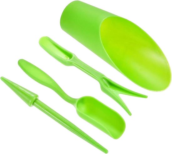 Allecto plus - 4-delige gereedschapsset voor zaailingen verplanten met Mini-tuinschep, zaailingverwijderaar, perforator, emmer - Tuinieren op tuinen, balkons - Geschikt voor groenten, bloemen, vetplanten van Allecto Plus