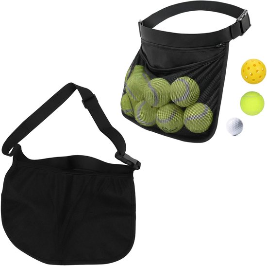 Allecto Plus - Ball Holder Hip Belt - Zwart - Ademend - Tennisballen Houder - Golfballen - Verstelbaar van Allecto