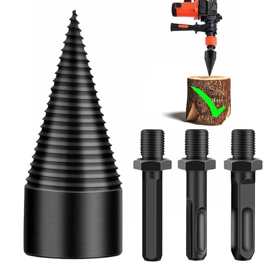 Allecto Plus - Conische houtsplijter kegel 32 mm met 3 handgrepen voor boren - Geschikt voor houtsnijwerk van Allecto Plus