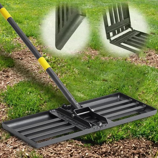 Allecto Plus - Gazonhark metaal 157 cm golf tuingras oppervlaktegereedschap voor gazon - RVS tuin achtertuin - gazonvlakvlakker 25 x 76 cm - perfect voor gazon onderhoud