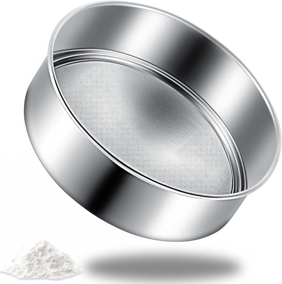 Allecto Plus - Meelzeef van roestvrij staal 15 cm - Fijnmazige zeef - 60 mesh - Voor bakken van cakes en taarten van Allecto Plus