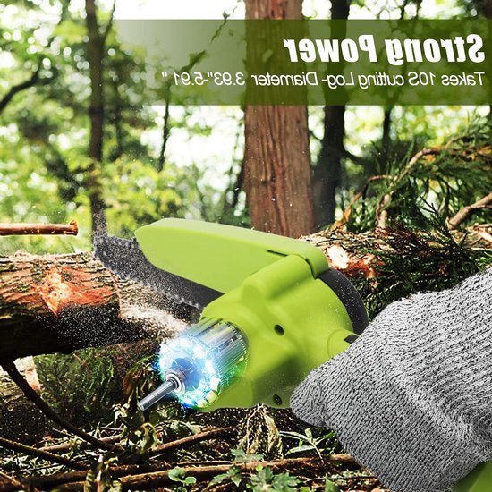 Allecto Plus - Mini-kettingzaag met accu 24 V voor tuin en boomsnoeien van Allecto Plus