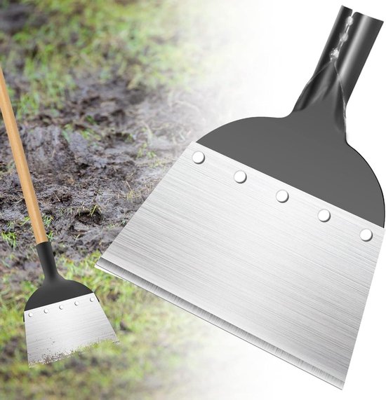 Allecto Plus - Multifunctionele stalen platte schep voor outdoor tuinreiniging en wieden - 21 cm - Metaal - Planten boerderij gereedschap - Gazon tuin onderhoud van Allecto Plus