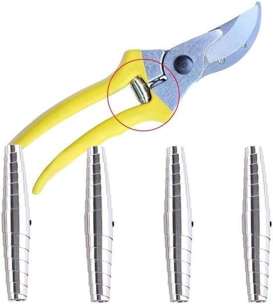 Allecto Plus - Reserveveren voor snoeischaar, roestvrij staal, tuinschaar onderdelen, vervangende veren (58 cm) - Set van 4 - Duurzame veeronderdelen van Merkloos	