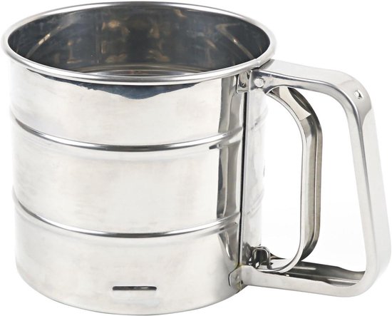 Allecto plus - Roestvrijstalen zeef voor bakken - Meel, cacao en poedersuiker - Eenvoudig in gebruik met één hand van Allecto Plus