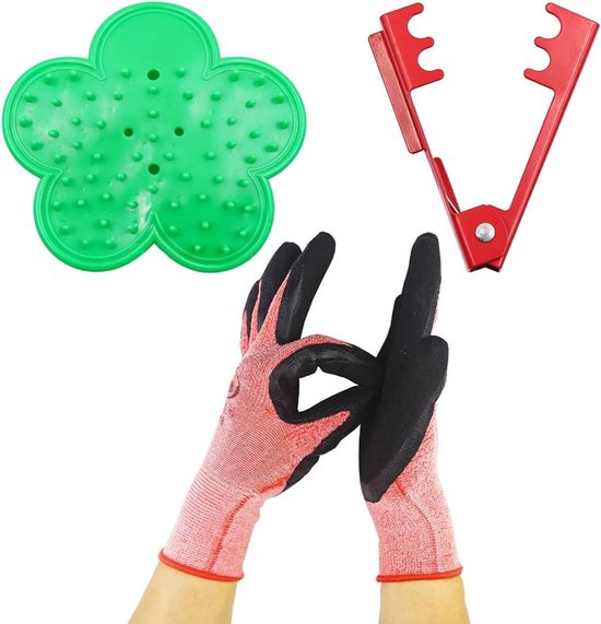 Allecto plus - Snoeischaar Handgereedschap voor Tuinieren en Bloemstukken met Rose Doorn Stripper - 3 Stuks van Allecto