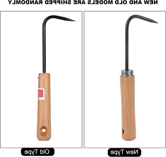 Allecto plus - Stevige tuinhaak met bonsaiwortelhaak en snijgereedschap met houten handvat, ideaal voor bonsailiefhebbers.