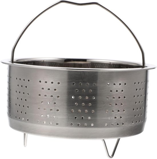Allecto Plus - Stoommand met handvat en groentedemper voor snelkookpannen - Roestvrij staal - Stoomkoker accessoire - Rijst en vlees stoominzet - 165 cm lengte van Merkloos	