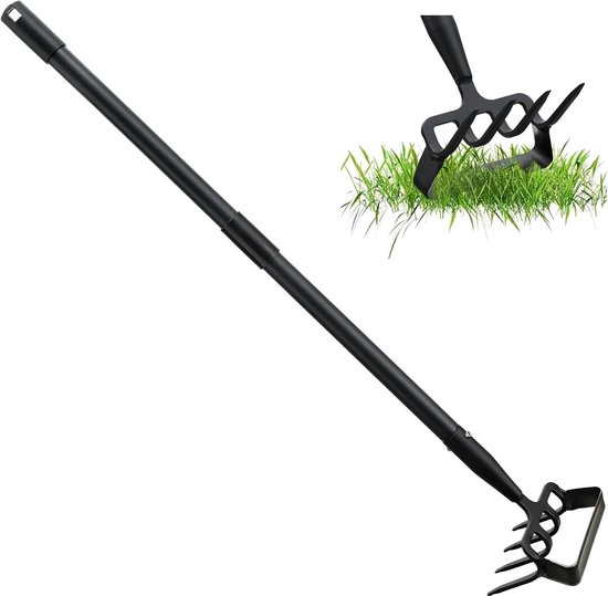 Allecto Plus - Tuinhakken met verstelbare ring en lange handgreep voor onkruidwieden in de tuin van Allecto Plus