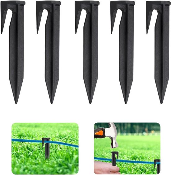 Allecto Premium - 100 Stuks Haringen voor Begrenzingsdraad Robotmaaiers - Haken Spijkers - Compatibel met Husqvarna Gardena Worx - Robomow Yard Force Bosch van Merkloos	