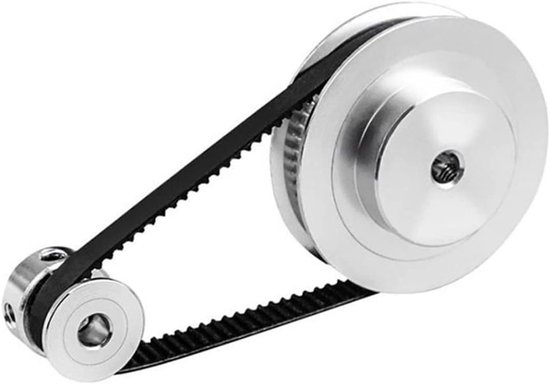 Allecto - Synchroonwiel - Tanden - Aluminium - Boring - 20 mm - 60 tanden - Lengte 610mm - 6 mm breedte - Geschikt voor riem - Zwart van Merkloos	