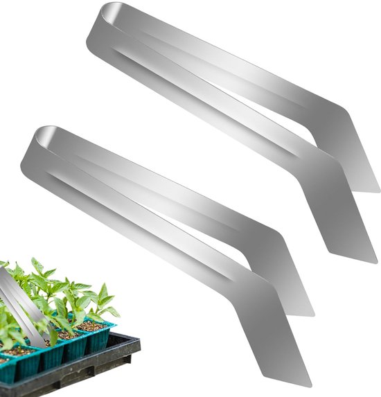 Allecto - Transplant Tangen - RVS Tuinplanten Transplantatangen - 2 Stuks - Vermijdt Wortelschade - Perfect voor Zaailingen - Tuinaccessoires - Ges...