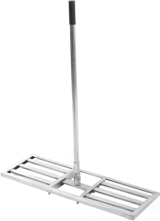 Allecto- Tuinhark - Roestvrij Staal - Verstelbare Lengte - Ergonomische Grip - Gras - Gazon - Boerderij - Universeel - Groen Gazonhark van Roestvrij Staal met Telescoopgreep, voor Gras, Gazon, Boerderij.