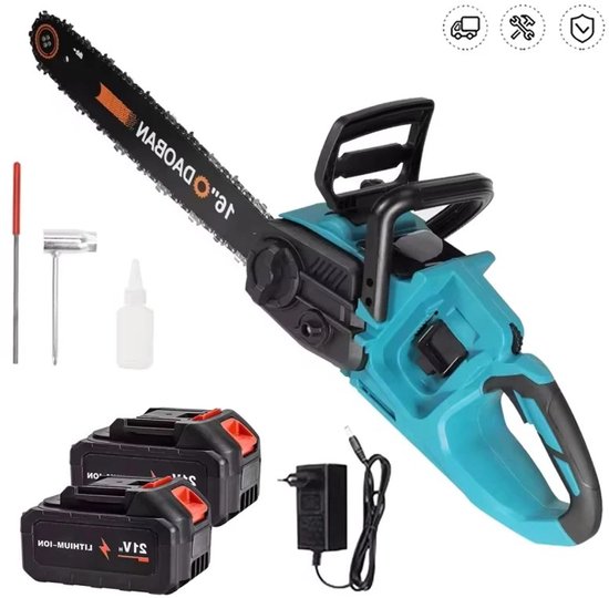 Allero Kettingzaag - Elektrische Kettingzaag - Draadloze Zaag - 18V - Inclusief 2 Accu's - 6-inch Minizaag - Kettingzaag Accu